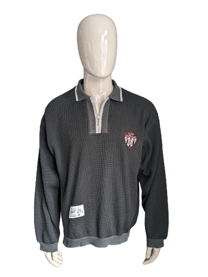 Unique jubilee FC Köln sweater with zipper. "50 years FC Köln". Dark gray colored. Size XL.