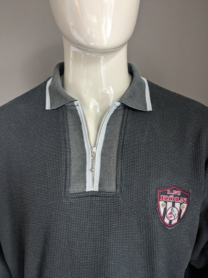 Unique jubilee FC Köln sweater with zipper. "50 years FC Köln". Dark gray colored. Size XL.