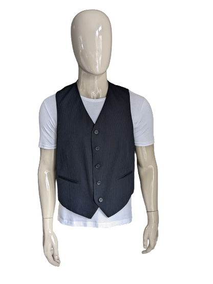 Waistcoat. Dark blue striped. Size 52 / L. #323.