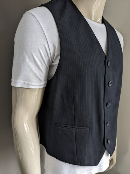 Waistcoat. Dark blue striped. Size 52 / L. #323.