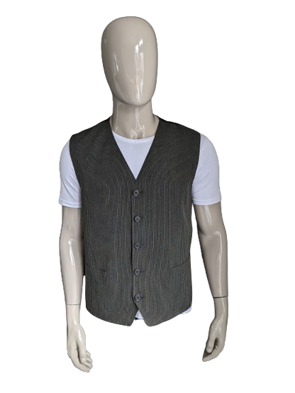 Waistcoat. Gray black striped. Size L. #329.