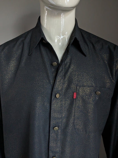 Shirt.com shirt. Black gold -colored dotted. Nice buttons. Size XL / XXL-2XL.