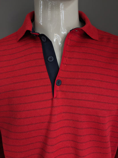 USA Marine Vintage Polo Sweater. Red blue green striped. Size XL.