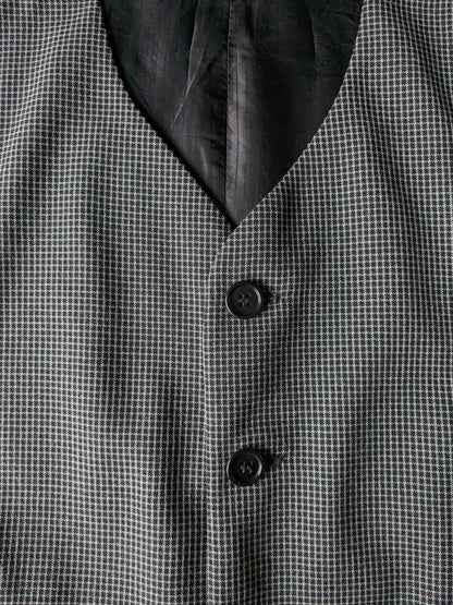 Vintage Angelo Litrico Wistcoat. Negro gris a cuadros. Tamaño 48 / M.