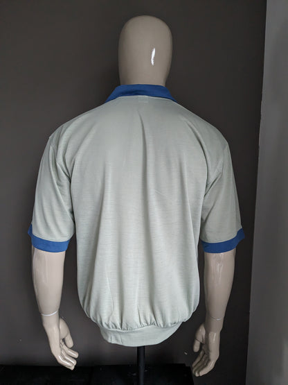 Vintage Polo mit Gummiband. Grün blau. Größe L / XL