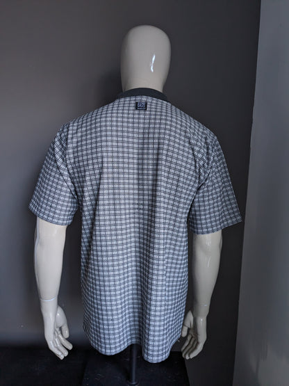 Vintage Budmil Polo. Black and white gray checked. Size L.