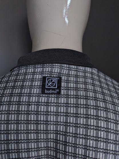 Vintage Budmil Polo. Black and white gray checked. Size L.