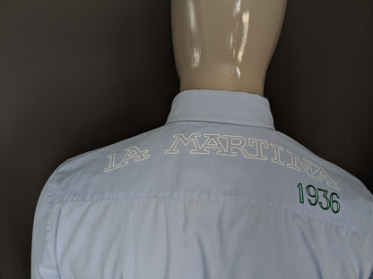 La Martina shirt. Light blue with applications. Size XL.