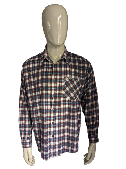 Camicia arkneys vintage flanellen. A scacchi bianchi rosso blu. Taglia XL.