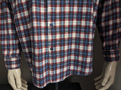 Camicia arkneys vintage flanellen. A scacchi bianchi rosso blu. Taglia XL.