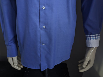 Profuomo overhemd. Blauw gemêleerd. Maat 42 / L. Slim Fit.