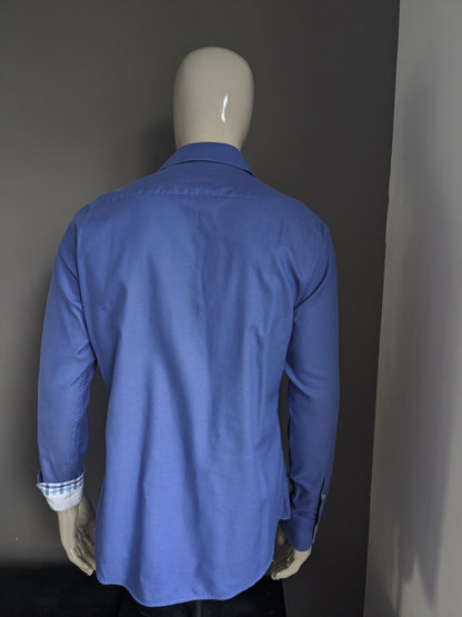 Profuomo overhemd. Blauw gemêleerd. Maat 42 / L. Slim Fit.