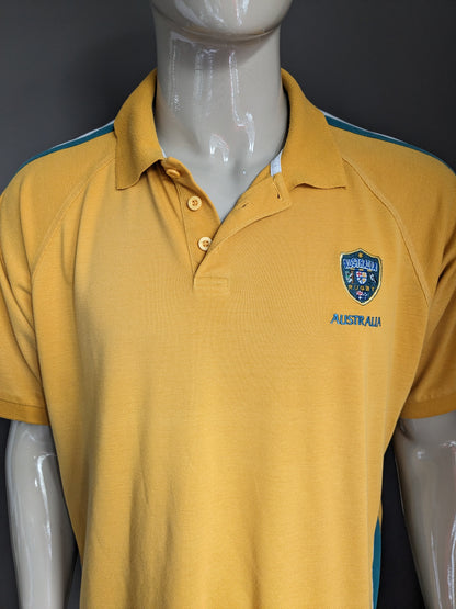 Vintage Australia Rugby Polo. Green white yellow colored. Size 2XL / XXL.