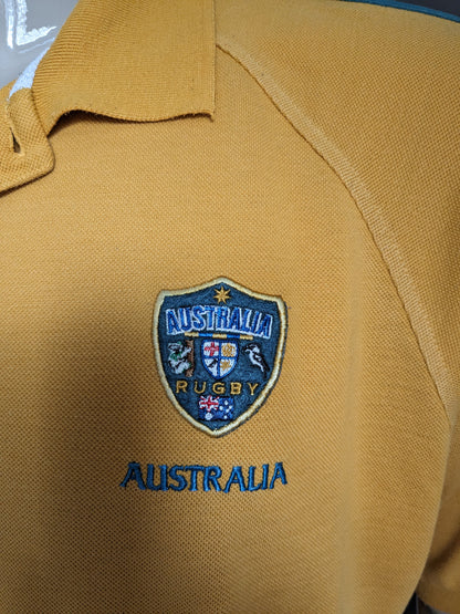 Vintage Australia Rugby Polo. Couleur jaune blanc vert. Taille 2xl / xxl.