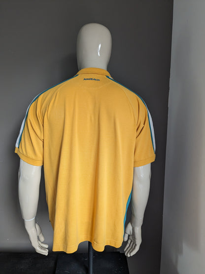 Vintage Australia Rugby Polo. Couleur jaune blanc vert. Taille 2xl / xxl.