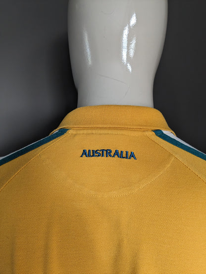 Vintage Australia Rugby Polo. Couleur jaune blanc vert. Taille 2xl / xxl.