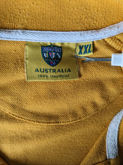 Vintage Australia Rugby Polo. Couleur jaune blanc vert. Taille 2xl / xxl.