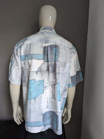 SHIGT CHIMT CHIRT des années 80-90 Vintage. Impression bleu gris. Taille 2xl / xxl.