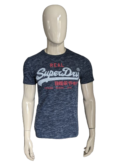 Superdry Shirt. Blaues grau gemischt mit druck. Größe M.