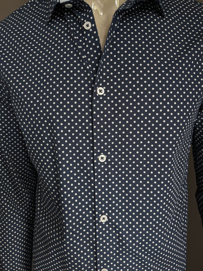 H&M shirt. Blue with white dots. Size L. Slim Fit.