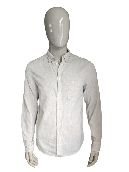 Camisa H&M. Beige mixto. Talla M.