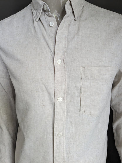 Camisa H&M. Beige mixto. Talla M.