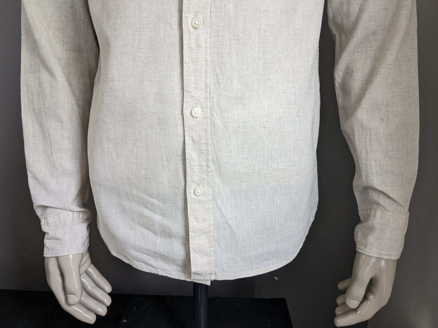 Camisa H&M. Beige mixto. Talla M.