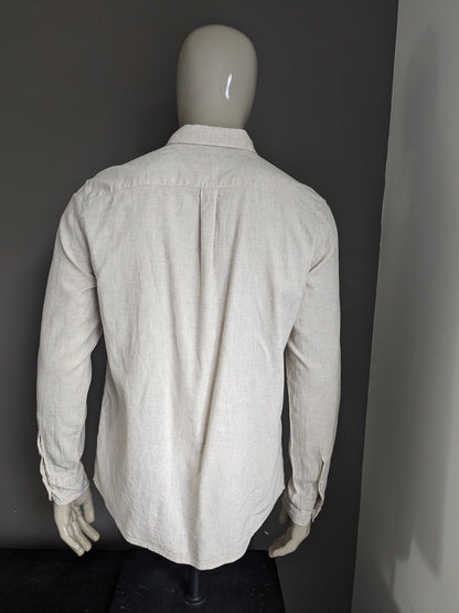 Camisa H&M. Beige mixto. Talla M.