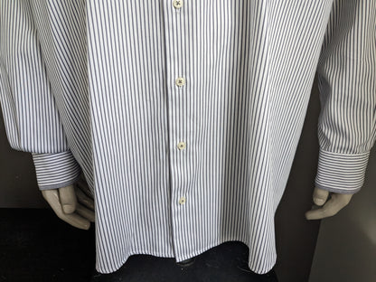 G&G Special Sizes for Men shirt. White gray striped. Size 3XL / XXXL. Regular fit.