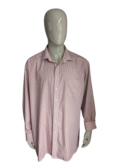 Camicia Marvelis. Strisce bianche rosse. Dimensione 4xl / xxxxl. Fit di comfort.