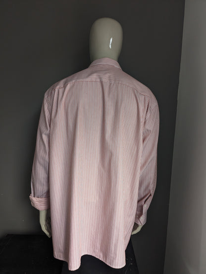 Chemise Marvelis. Blanc rouge rayé. Taille 4xl / xxxxl. Fit de confort.