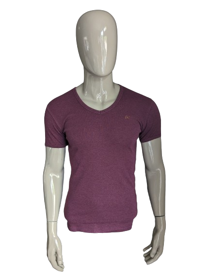 Chasin shirt with V-neck. Bordeaux mixed. Size M.