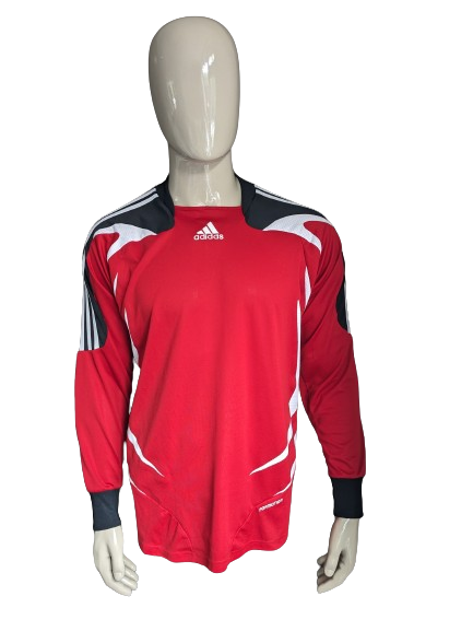 Vintage adidas Keepers shirt. Red white black colored. SPFR. Bühlerzell. Size L.