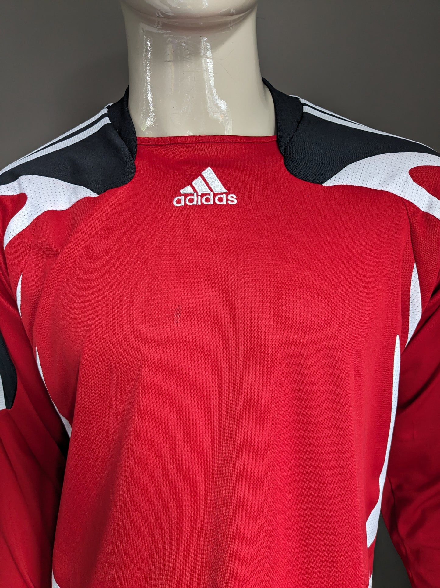 Vintage Adidas Keepers Shirt. Rot weiß schwarz gefärbt. SPFR. Buhlerzell. Größe L.