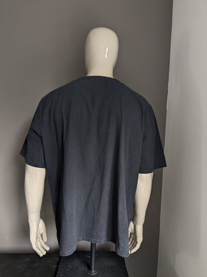 Camicia coofandy con applicazioni di pizzo. Grigio nero miscelato. Dimensione 3xl / xxxl.