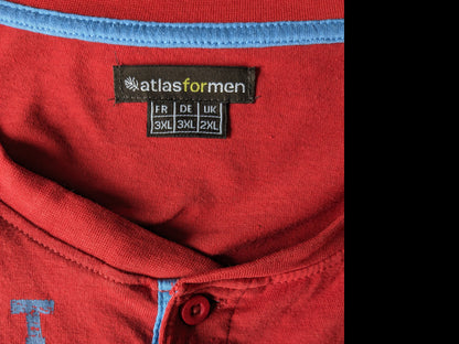 ATLAS POUR MEN-MOIGE AVEC BOUTONS. Rouge avec imprimé. Taille 3xl / xxxl.