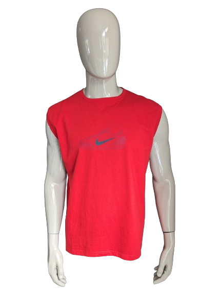 Nike Singlet. Rood met opdruk. Maat XL.