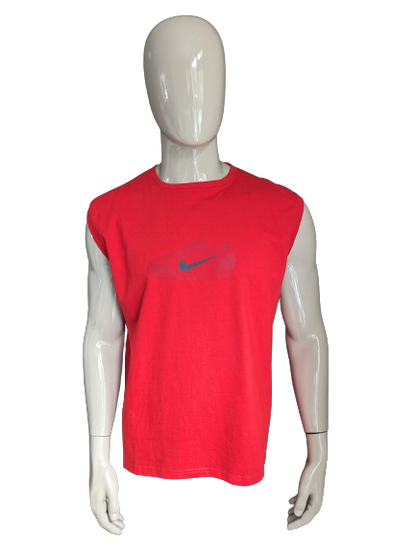 Singleta Nike. Rojo con impresión. Tamaño xl.