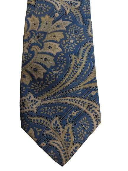 Vintage Giorgio Armani Silk Designer Tie. Bonito motivo verde azulado.