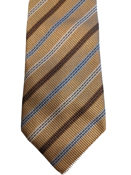 Prochownick Silk Designer Tie. Bleu clair brun or.