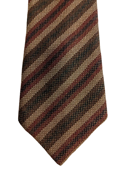 Vintage narrow woolen (!!) tie. Brown green red