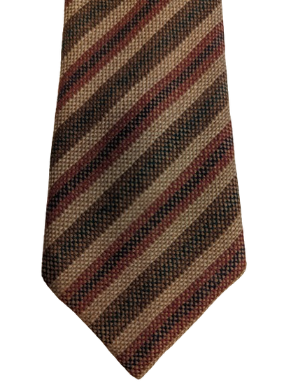 Vintage narrow woolen (!!) tie. Brown green red