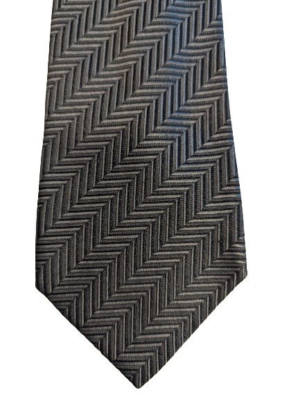 Beautiful Gentiluomo silk tie. Black silver gray