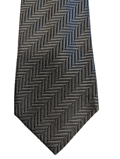 Beautiful Gentiluomo silk tie. Black silver gray