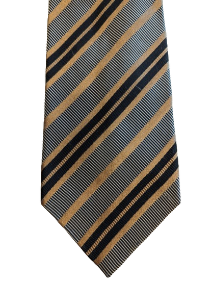 Hugo Boss silk tie. Black gold gray.