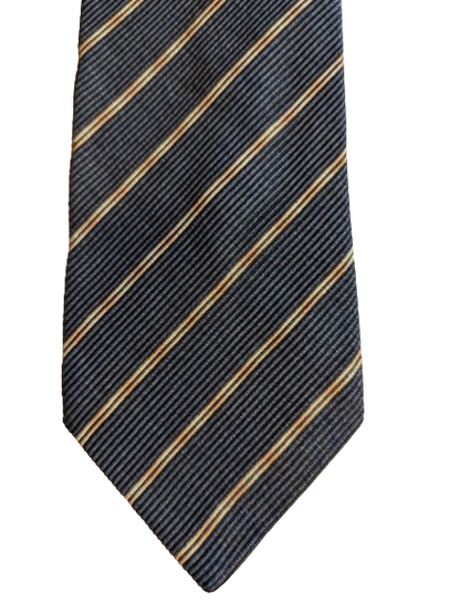 Giorgio Armani Cotton / Silk Designer Tie. Motif jaune noir.