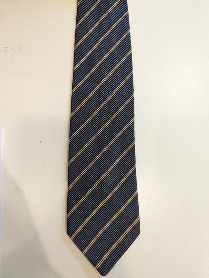 Giorgio Armani Cotton / Silk Designer Tie. Motivo amarillo negro.