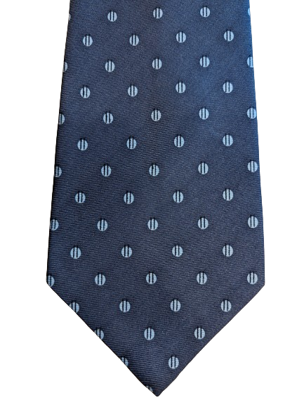 Vintage Silk Enrico Mori Tie. Motivo azul gris.