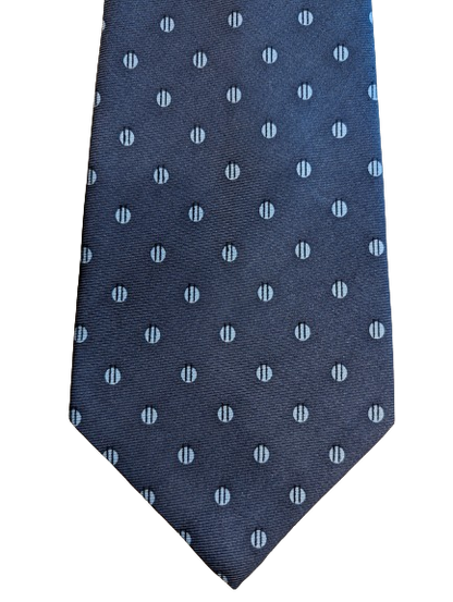 Vintage Silk Enrico Mori Tie. Motivo azul gris.