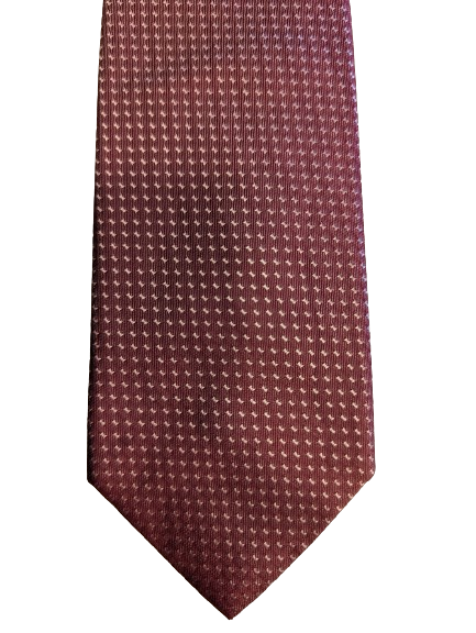 Hugo Boss Silk Tie. Motif blanc rose.